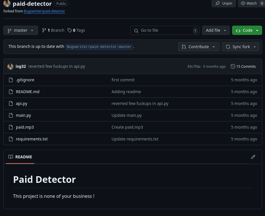 paid-detector repo